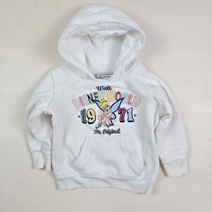 VTG Disney World Disneyland Resort Kids 2-3Y White Tinker Bell Hooded Sweatshirt